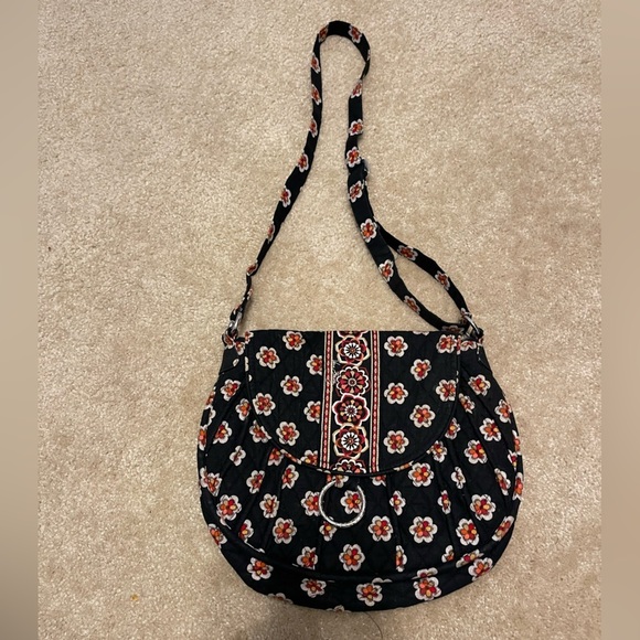Vera Bradley Handbags - Vera Bradley Saddle Up Black Floral Bag
